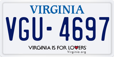 VA license plate VGU4697