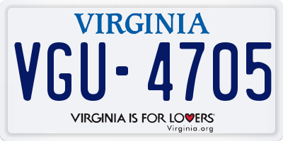 VA license plate VGU4705
