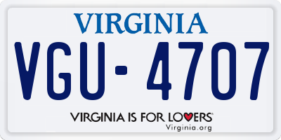 VA license plate VGU4707