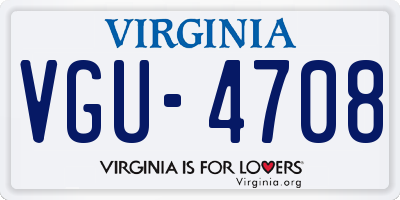 VA license plate VGU4708