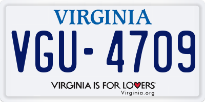 VA license plate VGU4709