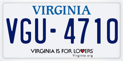 VA license plate VGU4710