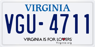VA license plate VGU4711
