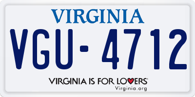 VA license plate VGU4712