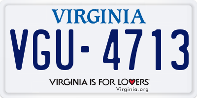 VA license plate VGU4713