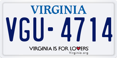 VA license plate VGU4714