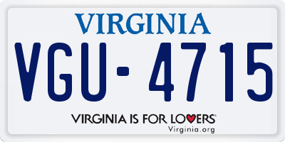 VA license plate VGU4715
