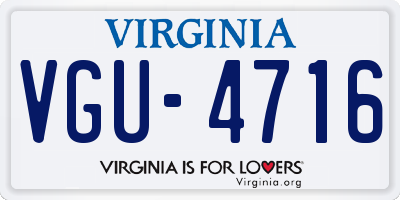 VA license plate VGU4716