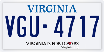 VA license plate VGU4717