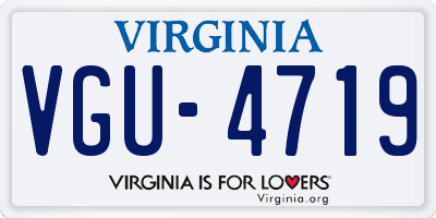 VA license plate VGU4719