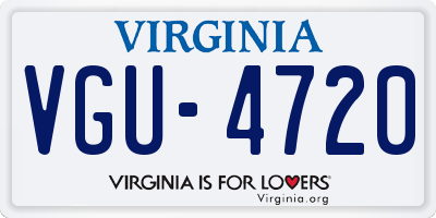VA license plate VGU4720