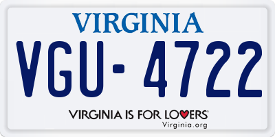 VA license plate VGU4722
