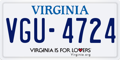 VA license plate VGU4724
