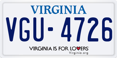 VA license plate VGU4726