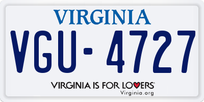 VA license plate VGU4727