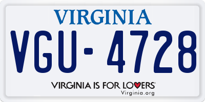 VA license plate VGU4728