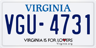VA license plate VGU4731