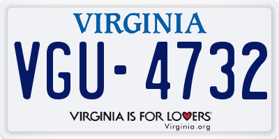 VA license plate VGU4732