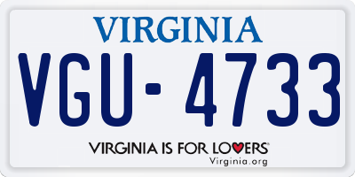 VA license plate VGU4733