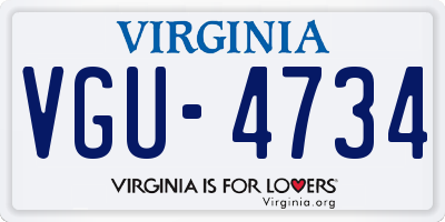 VA license plate VGU4734
