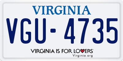 VA license plate VGU4735