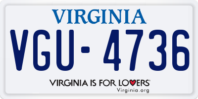 VA license plate VGU4736