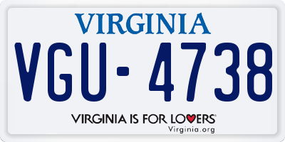 VA license plate VGU4738
