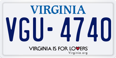 VA license plate VGU4740