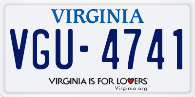 VA license plate VGU4741