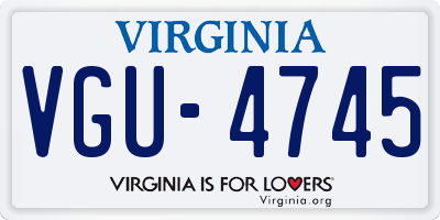 VA license plate VGU4745