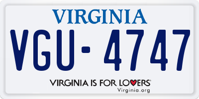 VA license plate VGU4747