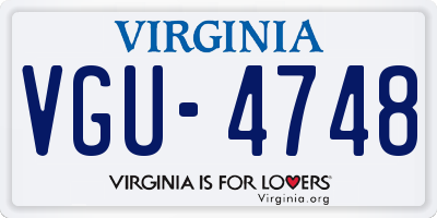 VA license plate VGU4748