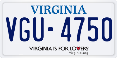 VA license plate VGU4750