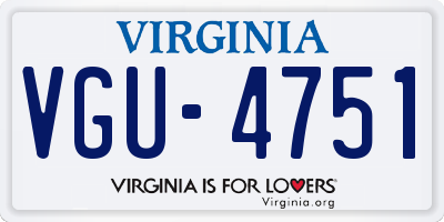 VA license plate VGU4751