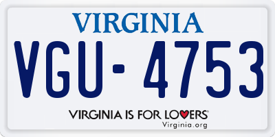VA license plate VGU4753