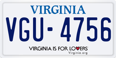 VA license plate VGU4756