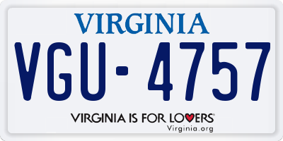 VA license plate VGU4757