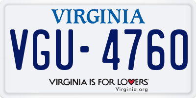 VA license plate VGU4760
