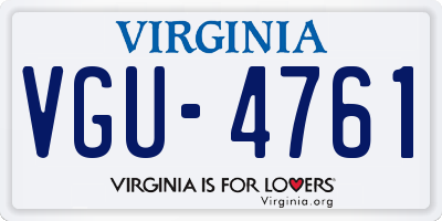 VA license plate VGU4761
