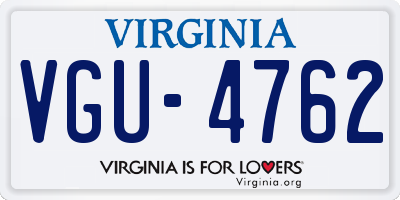 VA license plate VGU4762