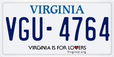 VA license plate VGU4764