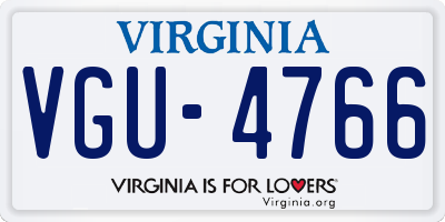 VA license plate VGU4766