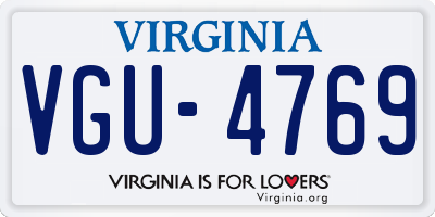 VA license plate VGU4769