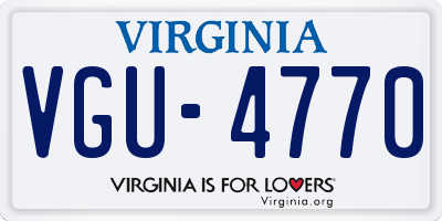 VA license plate VGU4770