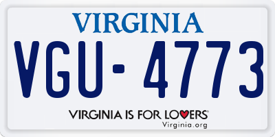 VA license plate VGU4773
