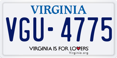 VA license plate VGU4775