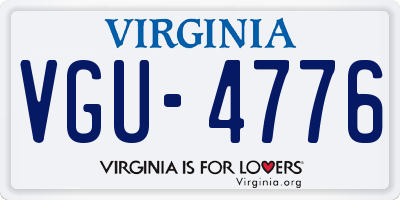 VA license plate VGU4776