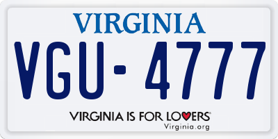 VA license plate VGU4777