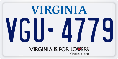 VA license plate VGU4779
