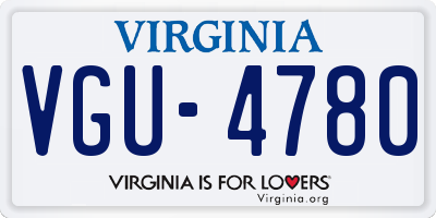 VA license plate VGU4780